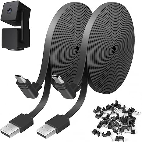 Uogw 2 Pack 25FT Power Cable Compatible with WYZE Cam Pan V3