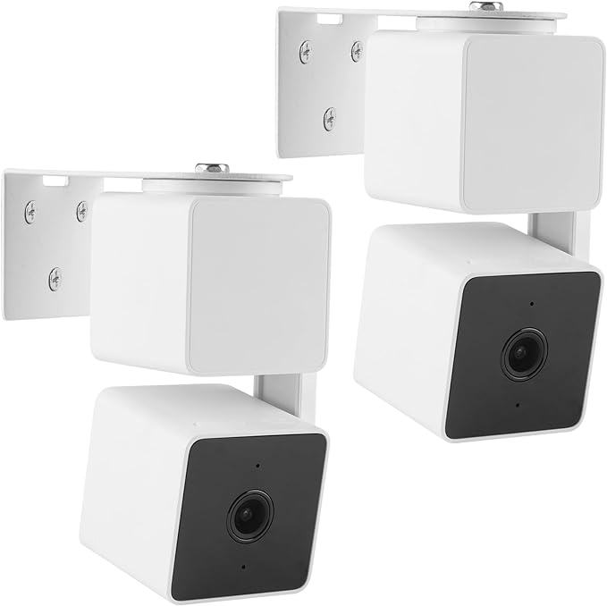 2Pack Adhesive Metal Wall Mount Bracket Compatible with Wyze Cam Pan V3/V2, VHB Stick On